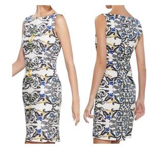 Peony Samantha Sung Candace Floral Career Sleeveless Sheath Dress Size 4